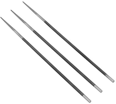 SIXRUN Affilatrice per Lime per Motoseghe in Acciaio con Cuscinetto Tondo per la Lavorazione del Legno, con Elevata Durezza e Taglio Liscio, Set di 3 Affilatrici per Lime a Catena da 3/16 per la