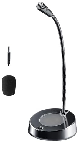 ALCXAZS Microphone col de Cygne USB pour Jeux vidéo, conférences et réunions : clarté vocale Haute définition, réduction du Bruit, Enregistrement et dictée.