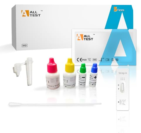 5 Test Streptococco Alltest Test Rapido Strep A – 5 Test Completi Strepcon Tampone | tampone Streptococco ALL TEST 5 PEZZI