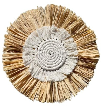 Whakano Boho Wanddekorationen Aus Gewebter Bast,Hängende Raffia Wandkunst,Wanddeko Wandanhänger Für Bauernhaus Wohnzimmer Schlafzimmer Küche Und Ausstellungstisch,Fotografie,C