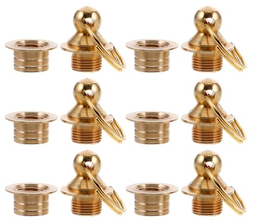 TOBBOMEY 6pcs Small Brass Gourd Caps Decorative Traditional Brass Tops Gourd Stoppers for Crafting and Home Décor