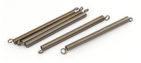 sourcing map 5 Stk. 0,5mmx4mmx60mm 304 Edelstahl Zugfedern Silber