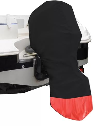 Oceansouth Universal-Vollabdeckung für Außenbordmotoren – 3,5–6 PS, Schwarz, Atlas Marine-Polyester 340 g/m², Wasserabweisend, UV-beständig, Reißverschluss mit Kordelzug