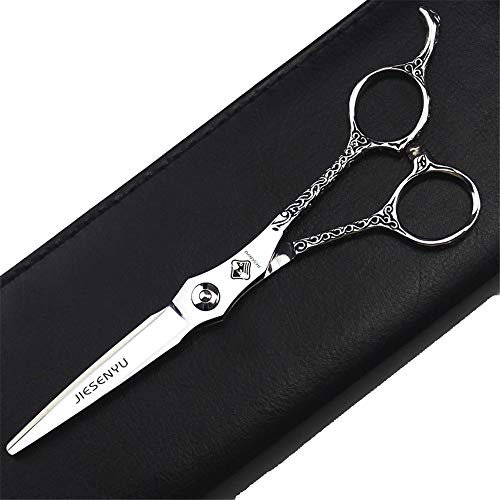 JIESENYU Profi 6 Zoll Friseurschere 440C Stahl Friseur-Werkzeug 6 Zoll Werkstatt-Direkter Preis günstige Qualität ist sehr gut, Flower Handle Cutting Scissors