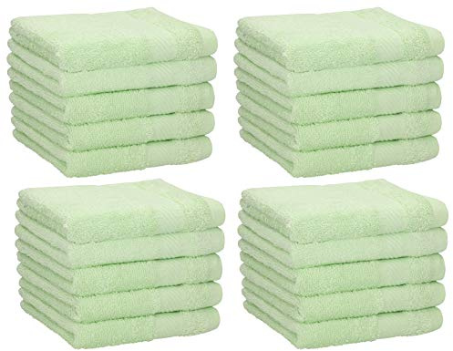 Betz 20 Stück Seiftücher Neapel 30x30 cm – 100% Baumwolle Waschlappen Set – Weiche, saugstarke Waschhandschuhe fürs Bad, Gesicht & Gäste – Pflegeleicht & langlebig – Farben Grün