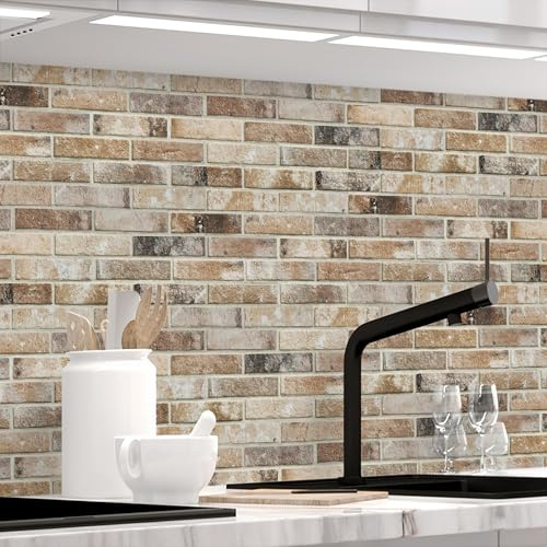 STICKERPROFIS Küchenrückwand selbstklebend LOFT BROWN (Premium) 60 x 80cm | Spritzschutz & Fliesenspiegel · alle Untergründe · hitzebeständig, abwaschbar · ohne Bohren · 1,8mm Verbundmaterial, Matt