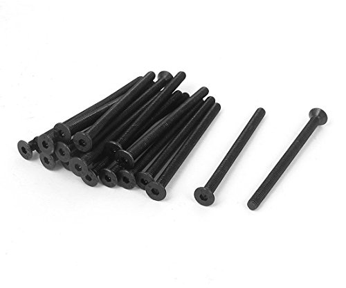M3 x 45 mm Senkkopfschraube, metrisch, mit Senkkopf, schwarze Bolzen, 20 Stück