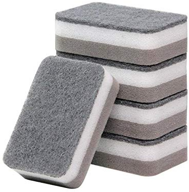 Friendly 5 Piece Washing Up Sponge Scouring Pad for Kitchen and Bathroom Multi Use Magic Cleaning Double-Sided Non-Scratch
