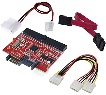 RELAND SUN Double adaptateur SATA vers PATA/IDE et PATA/IDE vers SATA pour disque dur avec câble d'alimentation SATA + (paquet B)