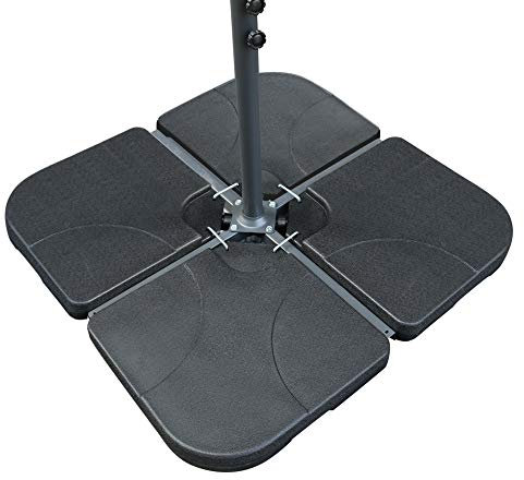 Green Bay Set of 4 Square Parasol Base Stand Weights for Outdoor Garden Cantilever Banana Parasols Umbrella