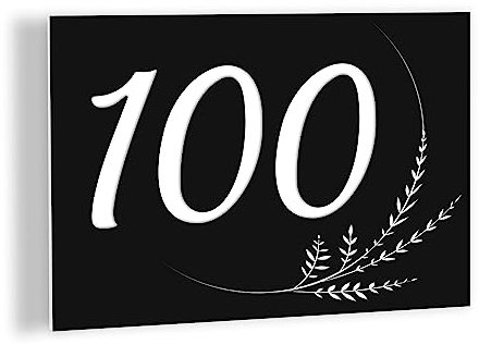 Plaque numéro maison - numéro de rue - NOIR - PVC acrylique - dimensions 150x100mm - Personnalisable - 7 coloris - Motifs et Fixations aux choix - résistant intempéries et UV - Fabrication France