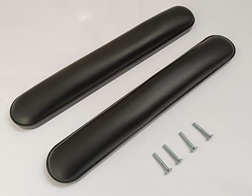 Universal-Armpolster, 35,6 cm, volle Länge, 35,6 cm, Rollstuhl- und Transportstuhl-Armlehnen mit Hardware, Universal-Ersatz-Vinyl-Armpolster, kompatibel mit allen Marken (1 Paar, schwarz)