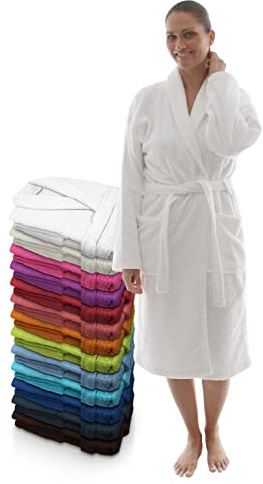LEBENGOOD Badrock dam 100% bomull OEKO-TEX, amerikansk lockhandduk 450 gsm, ungdomsbadrockar, dusch, pool, badrock, unisex, Vit, M