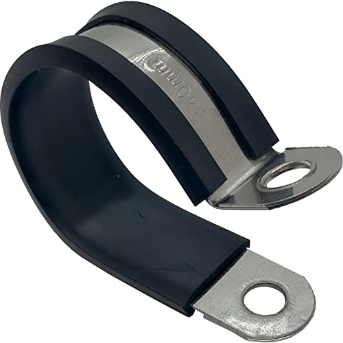 Lumonic fascette per tubi da 40mm con inserto in gomma in acciaio inox V2A I fascette per cavi da avvitare I fascetta per tubi 40mm, fascette per tubi