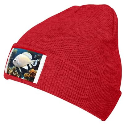 Siulas White-Golden Fish Weiche und warme Strickmütze für Damen und Herren - Schwarze Beanie für Outdoor-Aktivitäten und stilvolles Accessoire, Rot/Ausflug, einfarbig (Getaway Solids), Einheitsgr��e