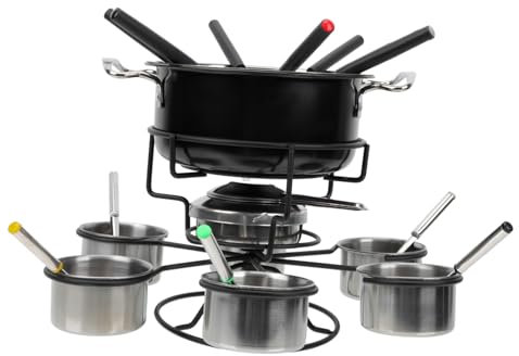 IMIKEYA Portable Stainless Steel Fondue Pot Non-Stick Chocolate and Cheese Melting Cooker Compact Design for Home Hot Pot for Parties and Gatherings