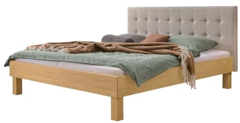 Hasena Massivholzbett Ricardo 25 Eiche Bright Kopfteil Grey 180x200