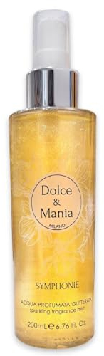 dDOLCE & MANIA | Symphonie Acqua Profumata Glitterata 200ml - Acqua Profumata con Glitter, Fragranza Elegante e Brillante per un Tocco di Lusso