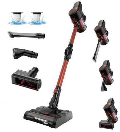 MeLtor Aspira E Lava Pavimenti Casa Asciutto e Umido,Luci LED,5 in 1 Scopa Elettrica Lava E Aspira per Pulizia Domestica/Capelli/Polvere/Lavapavimenti