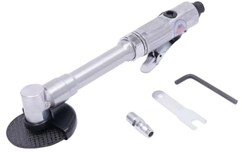 DOJOEUU Pneumatisches Trennwerkzeug mit 3 Zoll langem Griff, 1/4-Zoll-Luftschneidemaschine mit Einstellbarer Geschwindigkeit, 360°-Drehung des hinteren Auspuffs, Druckluft-Winkelschleifer