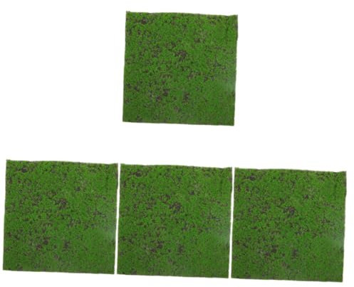 Gogogmee 4pcs Artificial Grass Rug Faux Grass Mat Decorative Turf Indoor/Outdoor Decor Micro Landscape Ornament