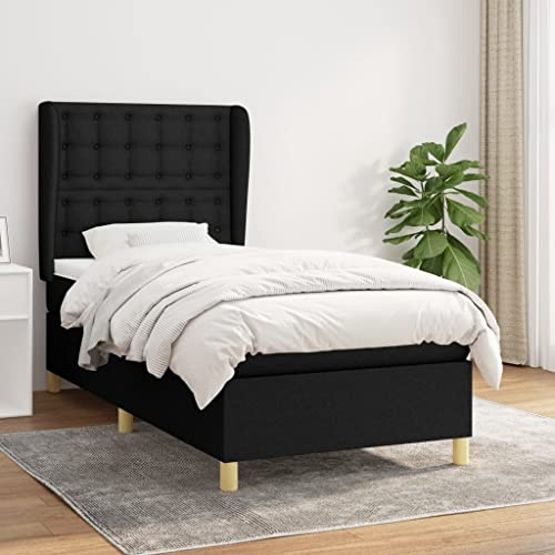 qohoio Boxspringbett mit Matratze Schwarz 80x200 cm Betten Bett Mit Matratze Bett Boxspringbett Schlafzimmer MöBel Stoff - 3128799