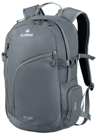 Alpinus Lecco Wanderrucksack 25L Stahlgrau - Trekkingrucksack für Damen und Herren - Leicht Atmungsaktiv Wanderrucksack Herren für Outdoor Camping Wandern, Rucksack für Trekking mit Laptopfach