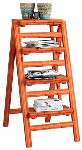 LUTFI Tabouret échelle Pliante Tabouret Haut de Cuisine, Banc de ménage, Petite échelle, escabeau à 4 marches, Chaise d'escalier Pliante, Support à Fleurs élégant et Simple Escabeau