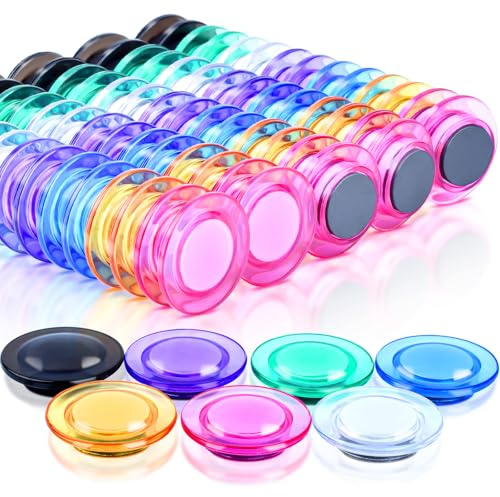 Magnete Kühlschrank, 70 Stück Starke Magnet für Whiteboard, Magnete für Magnettafel, 30mm Kühlschrankmagnete Bunt für Büro Pinnwand Kalender Dokumente, Rund Dekorative Magnet für Foto