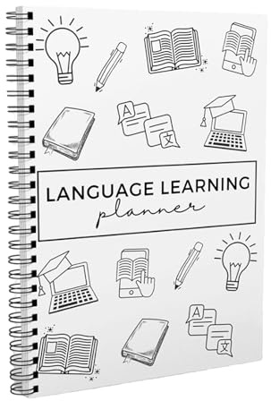 Uclac - Cuaderno planificador de aprendizaje de idiomas: amplía las habilidades de vocabulario y práctica en la vida real, versión en inglés encuadernada en espiral, ideal para estudiantes y