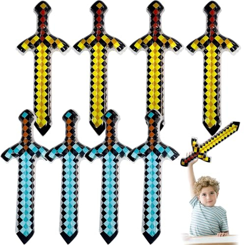Ourdort 8 Pezzi Spade Gonfiabili Pixel,Spada Pixel Gonfiabile