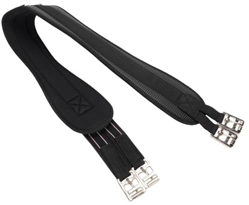 Fdit Sangle équestre, Sangle Ventrale en Cuir avec Boucle à Rouleau, Sangle Ventrale pour Selle de Cheval, Boucles en Acier Inoxydable pour Une Répartition Uniforme de la Pression (115 cm)