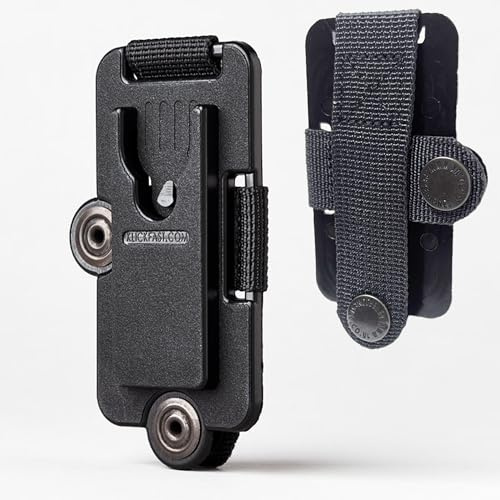 Klick Fast Système MOLLE Dock Klickfast Système de verrouillage rotatif sécurisé Click Fast avec sangles croisées et bouton de verrouillage pour lampe de poche, radio, talkie-walkie
