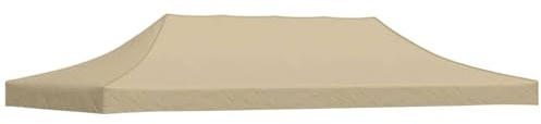 Massbinet Gartenpavillon Pavillondach Faltpavillon Sturmfest Partyzelt-Dach 6x3 m Beige 270 g/m²