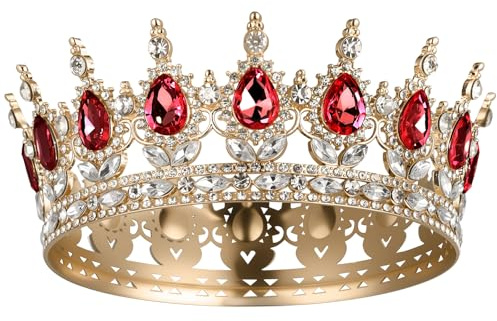 AOOSA Krone Damen, Tiara Sparkly Strass, Vintage Diadem Gold, Krone für Torte, Glitzernde Diadem Haarschmuck für Mädchen, Prinzessinnen,Geburtstag Party, Braut Geburtstag Hochzeit Festzug