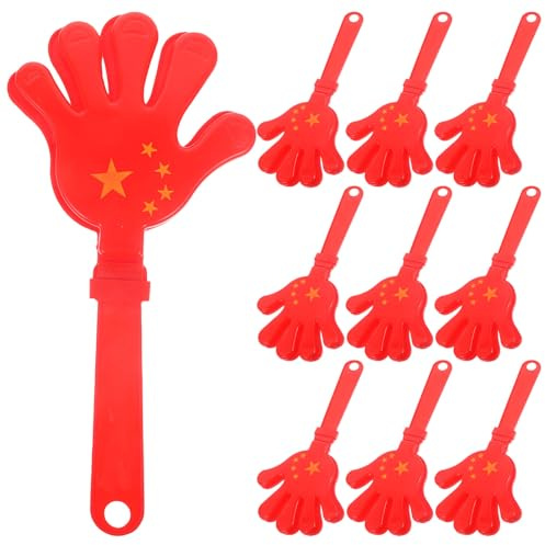 DOITOOL 10 Pezzi Clap Clap in Abs Rosso Facile da Tenere Leggero per Feste di Capodanno e Eventi Scolastici Accessori per Festa Rumorosi e Decorativi