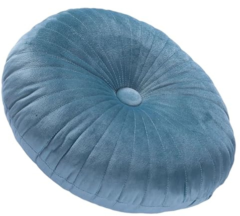 PLCIVSA Cuscino Rotondo in Velluto,Zucca Cuscino Decorativo,per Soggiorno, Divano, Letto, Pavimento,Auto(Lake blue)