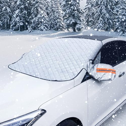 Copertura Parabrezza Auto, Ispessita Copri Parabrezza per Auto Inverno, Telo Parabrezza Antighiaccio Protezione, Parabrezza Antighiaccio Telo Ghiaccio, Parabrezza Copri Parabrezza Auto Telo Antigelo
