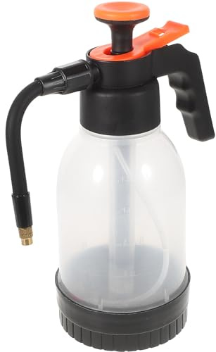 BESPORTBLE Pulvérisateur Manuel à Pression 1,2 L Transparent Manche Orientable Orange, Vaporisateur Jardinage Polyvalent pour Arrosage Fleurs et Lavage Voiture, Bouteille Pulvérisateur