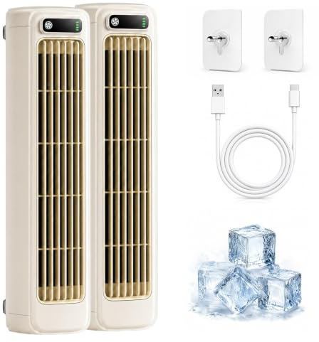 Cooling Ace Portable Mini Ventilador, Aire Ventilador Portatil De Pared Torre De Aire Acondicionado Sin Unidad Exterior para Dormitorio Oficina Cocina (Style-A-2pcs)