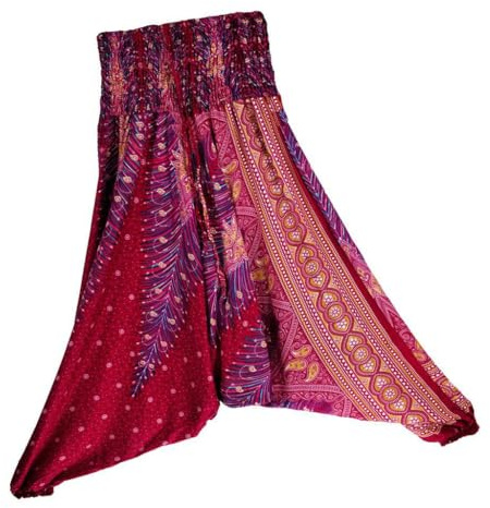 IOIUSKKU Smockade midjebyxor Jumpsuit Harembyxor För Damer Elegant Blommigt | Yoga Sommarfestivaler Och Vardagskläder Lösa Yoga Baggy Blommiga Vida Ben
