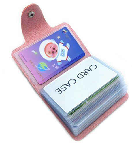 9 Farben Kreditkartenetui für Damen und Herren Bankkartenetui Kartenetui - 24 Kartenfächer (Rosa) (Größe: Einheitsgröße)