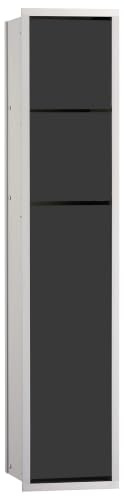 EMCO ASIS 150 Unterputz Badschrank für WC, Feuchttücher, alu/Glas, Einbauschrank, Türanschlag wählbar Schwarz Aluminium 80,9 cm Unterputz Türanschlag wechselbar