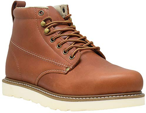 Golden Fox OG620T Work Boots Men's 6 Safety Wedge Boot For Construction With Lightweight Comfortable Outsole Size 12 D(M) US Brun