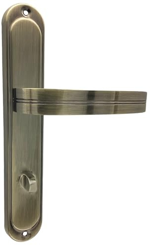 domino Türgriff DEKAN M3 WC-Bad 78 Drückergarnitur für Zimmertüren Langschild-Garnitur Türdrücker-Set Türbeschläge/Farbe:Bronze/Material: Aluminium