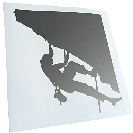 Kiwistar - Autoaufkleber - Klettern Kletterer Figur - Silber - 24x24cm - Heckscheibe Auto Aufkleber wetterfest für Kfz LKW Mofa Truck - Sticker außen selbstklebend Tuning Zubehör für Fenster Fahrzeug