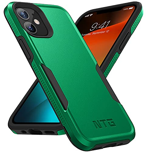 NTG Designed for iPhone 12 Case & iPhone 12 Pro Case, Heavy-Duty Tough Rugged Lightweight Slim Shockproof Protective Case for iPhone 12 6.1 Inch (Forest Green)