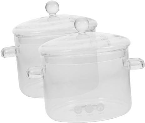 Tofficu 2stücke -suppentopf Mit Deckel Und Griffen Hitzebeständig Zum Kochen Von Suppen Nudeln Und Babybrei Transparent Vielseitig Und Praktisch