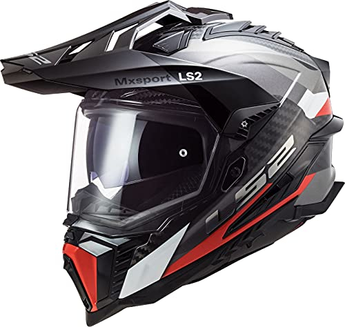 LS2 MX701 C Explorer Frontier G Motocross Helm, schwarz/rot, XS (53/54)