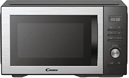 Candy Essenza CMCA29EDLB Horno Microondas Combinado, con Grill, 29L, 1000-2100W, Convección, 5 Niveles de Potencia, Digital, Automenús, Bloqueo Seguridad, Inicio Diferido, Descongelación, Negro e Inox